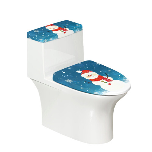 Snögubbe Snöflingor Vinter Toalettlock Dammskydd Set