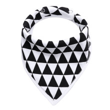 Stylish Baby Bandana Bibs Organic Cotton Reversible Drool Bib Adjustable Snap Attached Teether Quick Drying Machine Washable for Boys and Girls