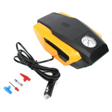 Pompa ad aria elettrica da 12 V per pneumatici di auto e moto, con gonfiaggio rapido, luce LED e ugelli multipli.