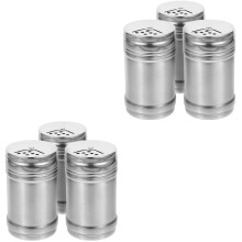 6Pcs Stainless Steel Seasoning Shakers Silver for Home and Bbq