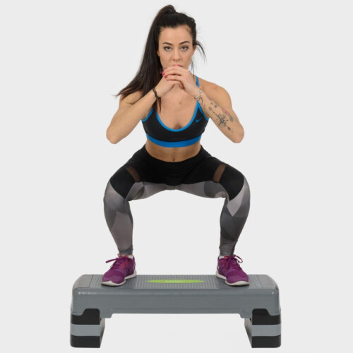 Aerobic-Step-Plattform, höhenverstellbar, Grau-Schwarz 2