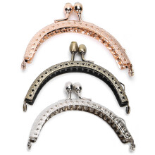 Clutch Frames Retro Carved Design Vintage Feel Easy To Sew Wide Usage Lightweight Foldable Metal Arch Frame Purse Clasp Frame Bag Clasp Lock Frame