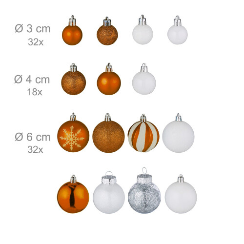 Christbaumschmuck-Set, 101 Kunststoffkugeln 2