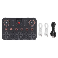 Podcasting Equipment Streaming Audio Mixer With XLR Microphone Support Built-In Phantom Power DJ Mixer Voice Changer Sound Effects Scene Modes Live