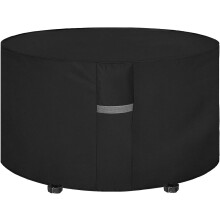 Round garden table cover 185x110 cm, 210D Oxford, waterproof, UV resistant, windproof, black
