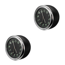 2St Kleine Metaal Auto Dashboardklok Met Quartz Mechanisme