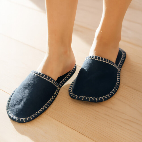 Felt Guest Slippers Set with Bag, Non-Slip Soles 1