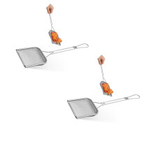 2St Multifunctionele Rvs Keukenschep Met Ophanghaak, Zilverkleurig