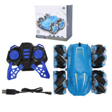 Carro de acrobacias com controle remoto, luzes piscantes, giro de 360 em ambos os lados, fabricado em ABS de alta qualidade para uso externo,