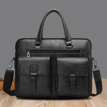 Leder-Aktentasche für Herren, Umhängetasche, Laptoptasche, Business-Casual-Schultertasche, geräumige Tasche für Büro, Pendeln und Reisen