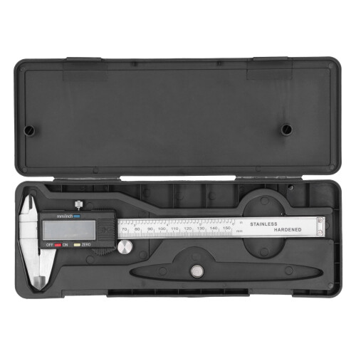 Zero Reset Function Digital Caliper Measuring Tool Stainless Steel Vernier Caliper Inch Metric Conversion Large LCD Screen High Measurement Accuracy