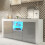 Sideboard Aurora 145cm - White & Grey Gloss Doors and LED Lights 1