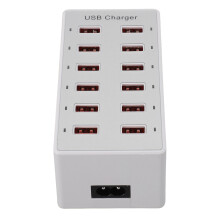 12 Ports USB Charger Station 60W Fast Charging Hub for Smartphones & Laptops