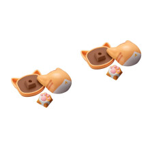 2Pcs Chocolate ABS Key Caps Adorable Cat Paw for Mechanical Keyboard