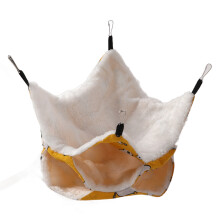 Hamac superposé pour planeur de sucre avec crochets métalliques, hamac suspendu double couche en peluche douce et lin pour petits animaux,