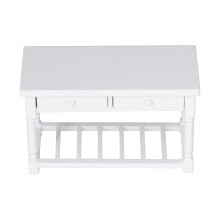 Móvel em miniatura para casa de bonecas com design tradicional: mesa de cabeceira de madeira com acabamento fino, feita à mão com detalhes