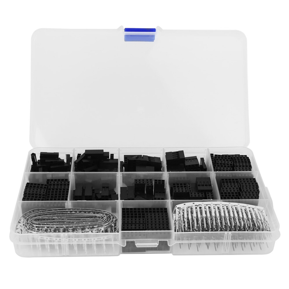 Durable Connector2.54mm Pitch Crimp Pins Dupont Connector Kit Ribbon Cable Wire Jumper Cable Precision-Fitting For Electronic Assemblies Breadboard 9028731891910