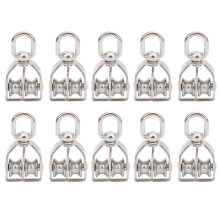 Crane Swivel Hook Wire Rope Double Pulley Block Stainless Steel Corrosion Resistant360Degree Rotation Heavy Duty Smooth Roller For Outdoor