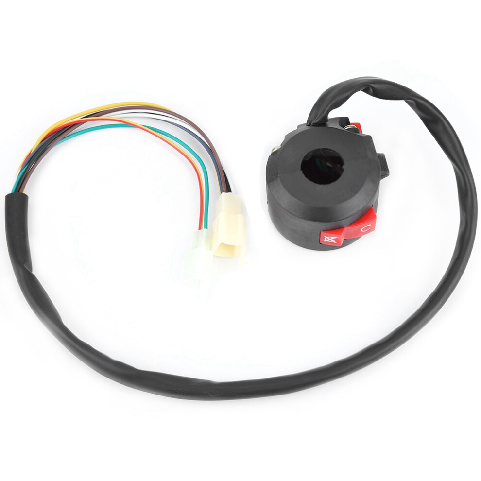 7/8Inch Handlebar Fitment Starter Switch Assembly8wire3function Starter Kill Switch Front Left Placement Button On Off Switch Start Light/Red 9009879082415