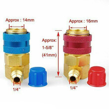 Quick Connect Disconnect High Flow Design Automotive Air Conditioning Coupler Set With Durable Brass Build And Built-In Ball Valve Retains Charge