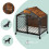 Dog Cage with Wheels - Wood-Effect and Metal 4