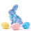 Easter Blue Hydrangea Bunny Figurine 20cm with Bow – Spring Tabletop Decor, Compatible with Easter Themes 1