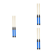 3Pairs Blue Percussion Drum Brushes with Wooden Handle for Beginners
