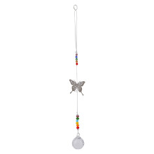 Christmas Butterfly Ornament Indoor Outdoor Ornament Car Mirror Hanging Accessories Reflective Rainbow Light Dispersion Crystal Pendant Rainbow