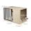 Indoor Dog Crate, Wood Effect, 2 Bowls, Medium Size 3