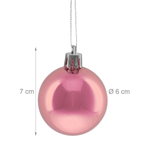 50 Shiny Christmas Tree Baubles, Glossy Finish 2