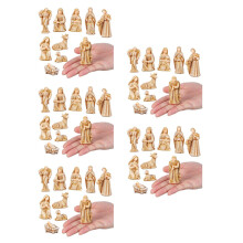 5Sets Beige Resin Nativity Sets Small Jesus Figurines Tabletop Decor
