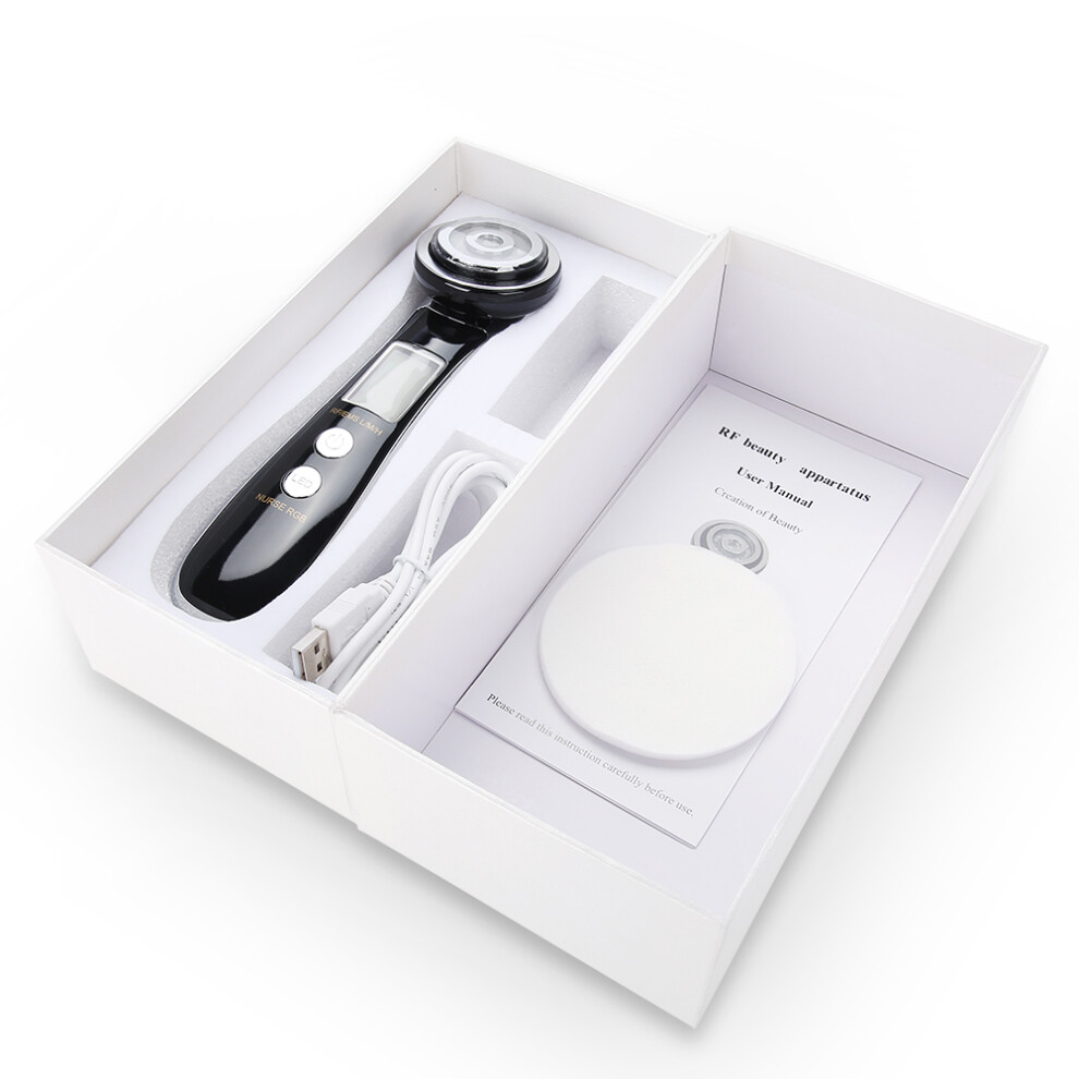 Light Led Face And Neck Massager7color Therapy Electric Facial Device With Rf Ems And High Frequency Vibration For Skin Tightening Wrinkle