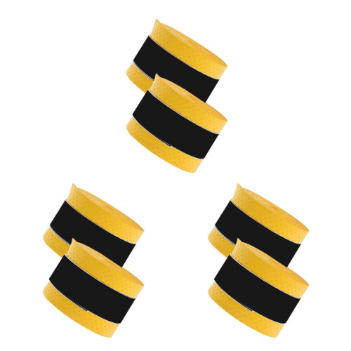 6Pcs PU Drum Stick Tape Yellow Shockproof Absorbent Sweat Wraps