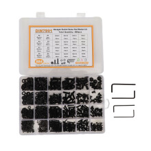 Set assortimento di viti per macchine, bulloni, dadi e rondelle, viti a testa cilindrica con esagono incassato, acciaio legato di alta qualità,