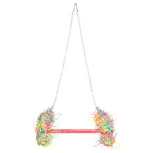 Bird Cage Accessories Chewing Hanging Toy, Foraging Toys With Natural Wood And Metal Chain That Relieves Pet Boredom In Cockatiel Conure Macaw Parrot