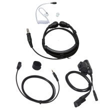 Cuffie con microfono flessibile a gola con Push To Talk, tubo acustico nascosto, comunicazioni discrete, tubo acustico rinforzato, riduzione del