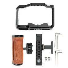 Gabbia stabilizzatrice per fotocamera mirrorless, realizzata in lega di alluminio con lavorazione di precisione CNC, attacco a slitta a freddo,