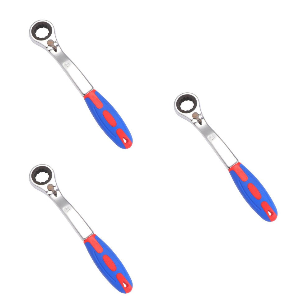 3Pcs 21Mm Two-Way Ratchet Quick-Release Round Head Wrench 3711399400728