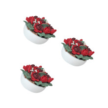 3Pcs Lightweight Multi-Color Mini Rose Potted DIY Toy for Home Decor