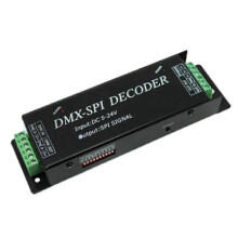 (As show, One size) LED Controller DMX to Decoder for 2801 6803 2812 2811 Strip Light Tape DC5V 12V 24V