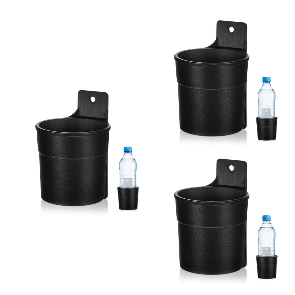 3Pcs Universal Black Plastic Chair Cup Holder for Beverage Storage