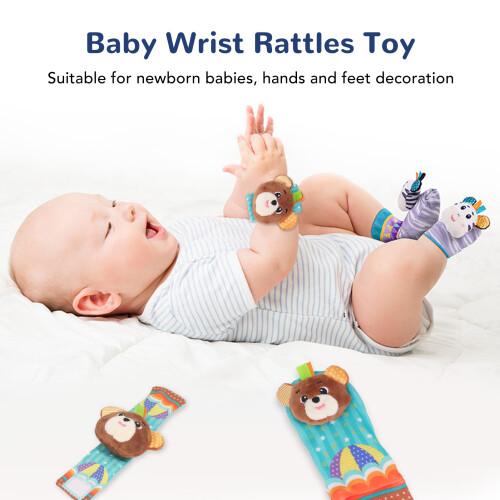 Wrist Rattles Toy Type 5 - Colorful Pattern, Socks 2
