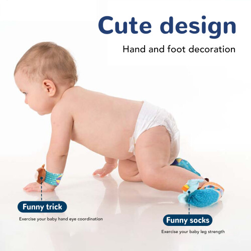 Baby Wrist Rattles Toy Type 3 - Colorful Pattern 2