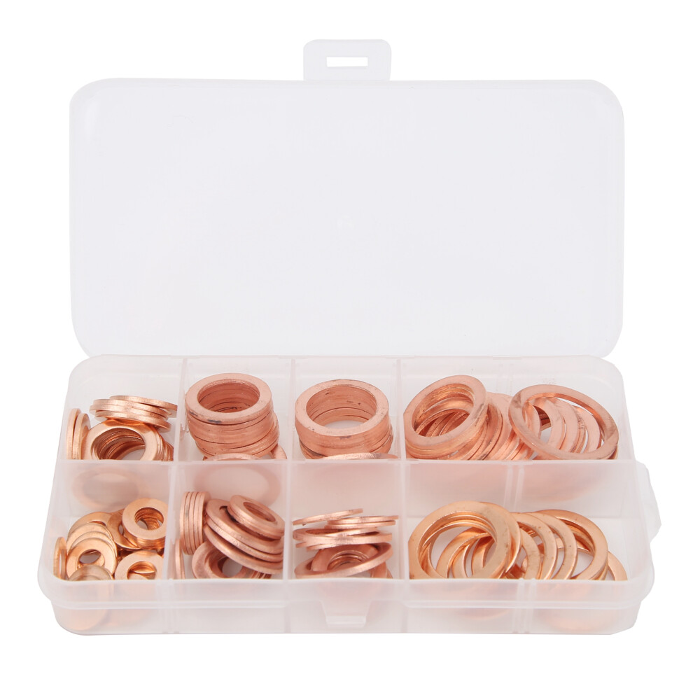 Corrosion Resistant High Heat Resistance Tighter Seal Automotive Uses Copper Metric Sealing Washers Flat Washers Assortment Kit Copper Material For 9049227901999