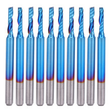 Nano Blue Coat Spiral End Mill Bits For3D Relief Work, Ultra Fine Carbide CNC Router Bits With Burr Free Exterior, Suitable For Resin And PCB