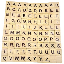Tidlig barndomsuddannelse Naturlige træ Scrabble-fliser Høj kvalitet Træ Scrabble-fliser Glat overflade Standardfordeling Finger og håndled