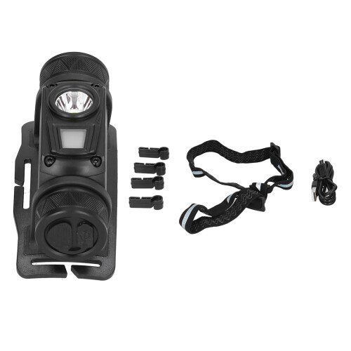 Adjustable Program Settings Headlamp Flashlight, USB Rechargeable Waterproof Super Bright Light with90Degree Tilting Head and Detachable Flashlight