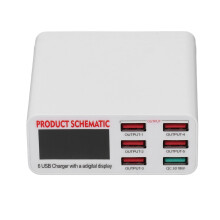 Conception haute puissance, chargeur USB multiports, sécurité et fiabilité, format compact, idéal pour les voyages, station de charge USB avec