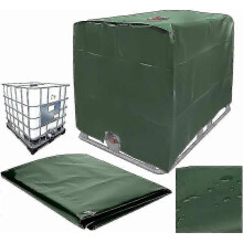 Protective cover for water tank, IBC 1000 L, dustproof, UV-resistant, rainproof, 120 x 100 x 116 cm (green)