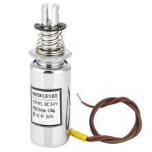 Reibungsarmer Schub-Zug-Solenoid, 12 V DC, langer Hub, lineare Bewegung, elektrischer Magnet mit Federrückstellung für Verkaufsautomaten und